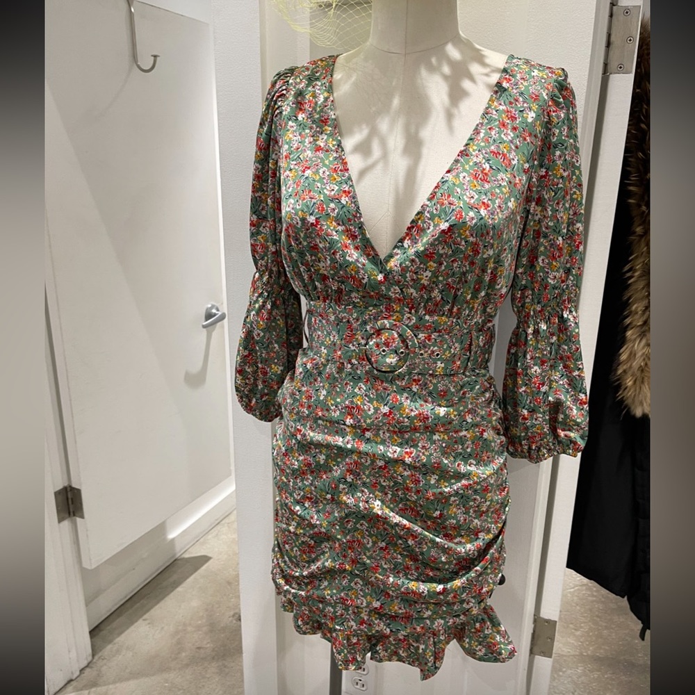 Floral wrap belted dress from local NYC boutique
